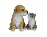 CHIOT LABRADOR ET CHATON RESINE