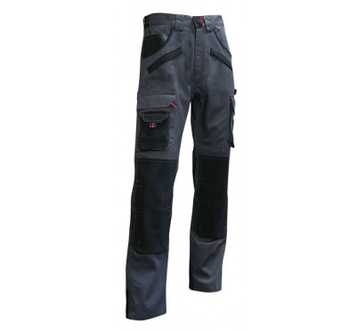 PANTALON PRO ARGILE GRIS/NOIR