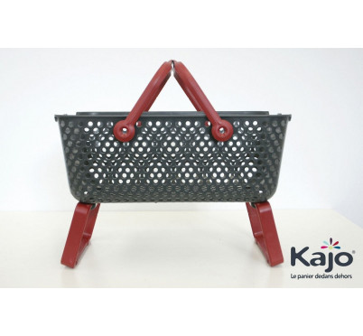 PANIER KAJO 15L GRIS/CERISE