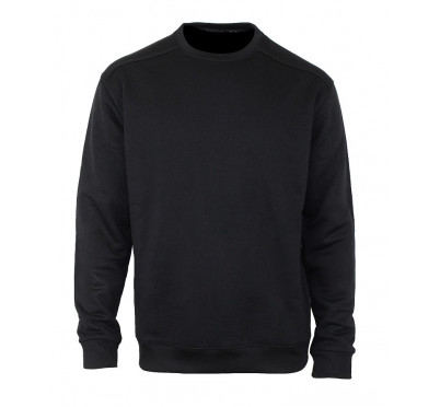 SWEAT UNI RAS DE COU NOIR